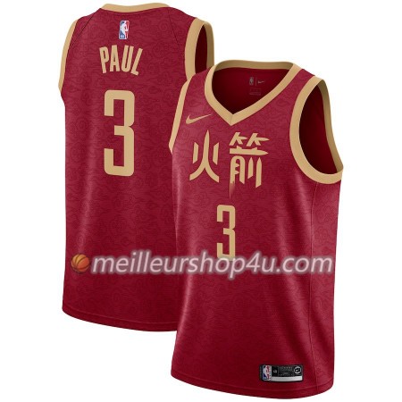 Maillot Basket Homme Houston Rockets Chris Paul 3 2018-19 Nike City Edition Rouge Swingman